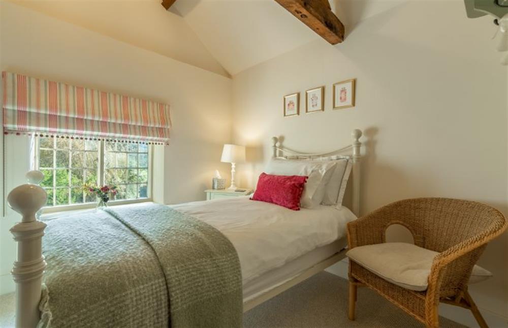 First floor: Bedroom three, single room overlooking the garden at Glaven Cottage, Letheringsett near Holt