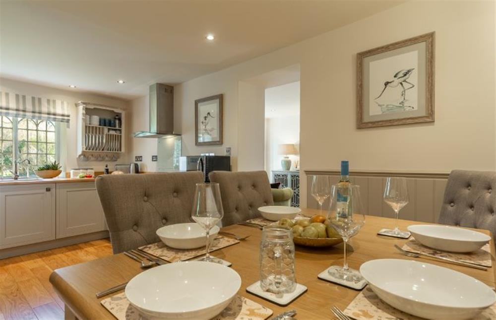 Ground floor: Dining area with seating for five at Glaven Cottage, Letheringsett near Holt