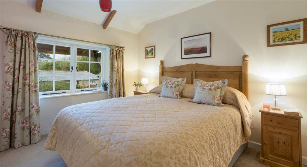 The double bedroom at Glebe Cottage in Falmouth, Cornwall