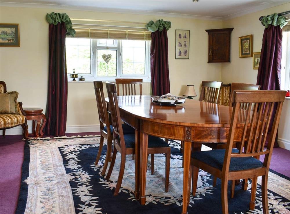 Dining area at Glebe Farm Cottage in Hornby, North Yorkshire