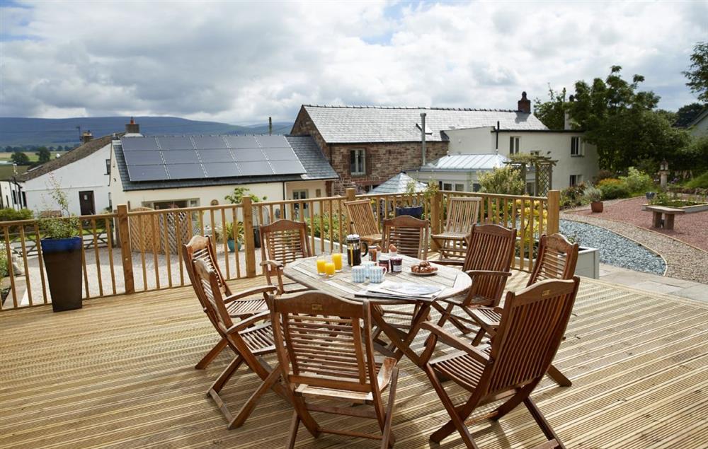 A raised deck at the back of the house provides unparalleled views of the Cumbrian landscape at Glen Bank, Appleby-in-Westmoreland