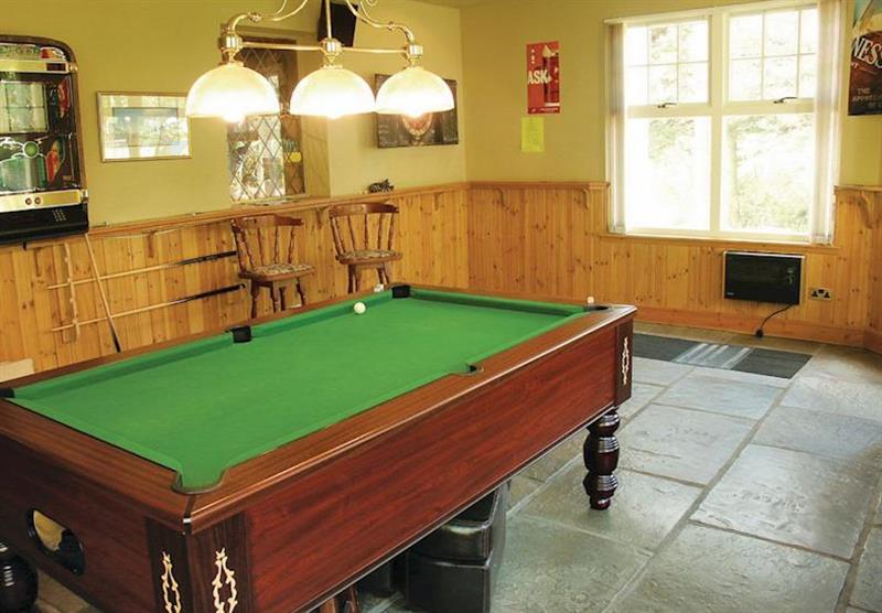 Games room at Glen Clova Lodges in Nr Kirriemuir, Southern Highlands