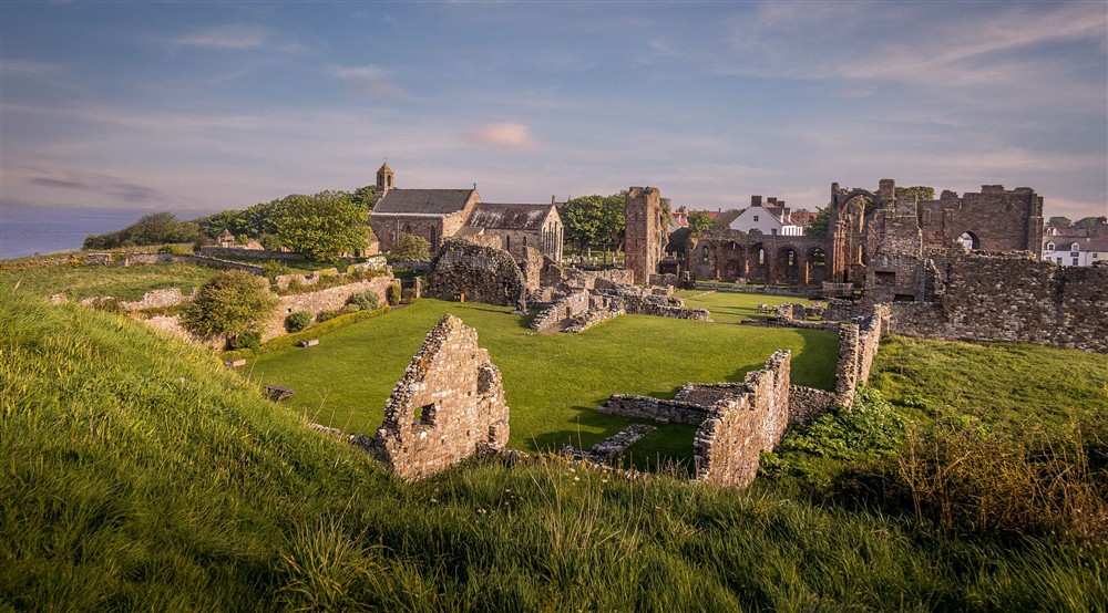 The ruins of Lindisfarne Priory on Holy Island, near Glen House, Northumberland at Glen House in Berwick-upon-tweed, Northumberland