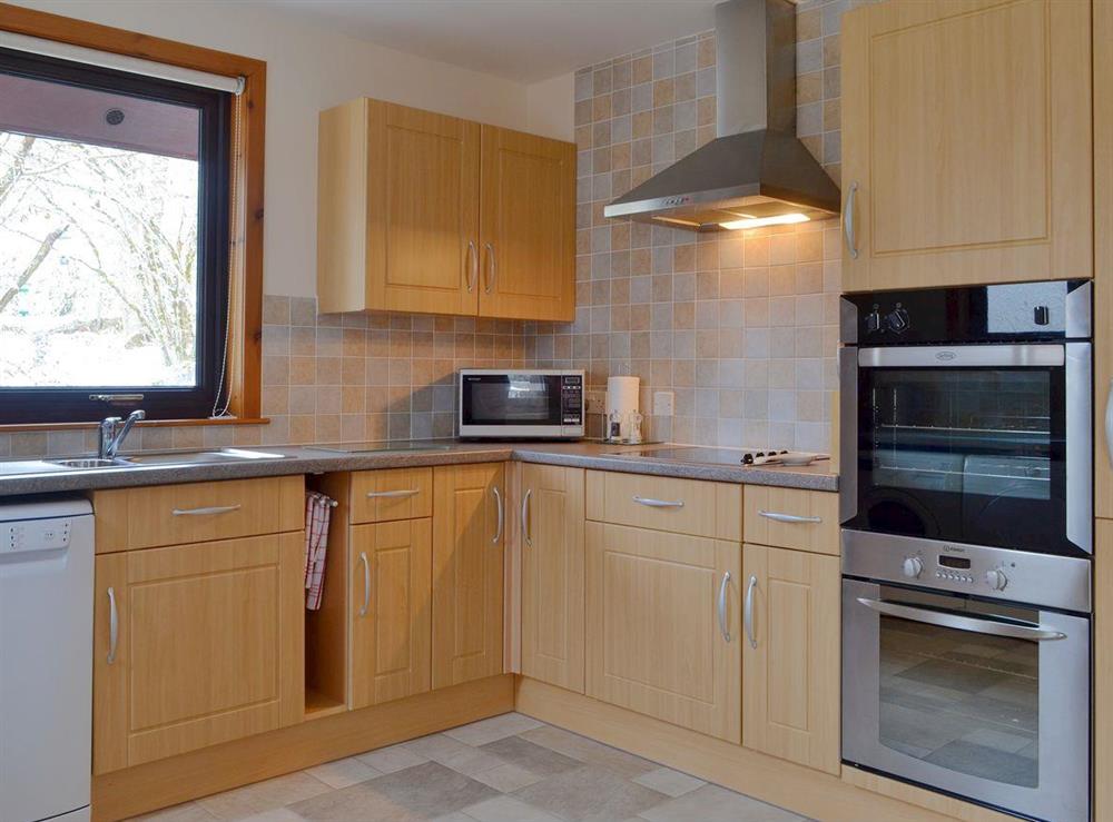 Well-equipped fitted kitchen at Glen View in Balnain near Drumnadrochit, Inverness-Shire