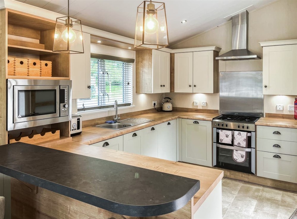 Kitchen at Glen View Lodge in Dunbar, East Lothian
