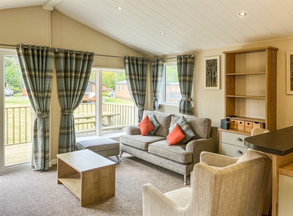 Living area at Glen View Lodge in Dunbar, East Lothian