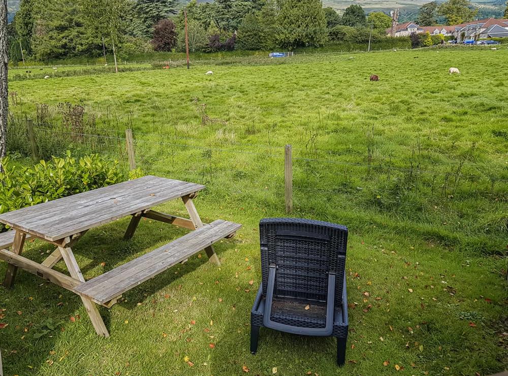Sitting-out-area at GlenBeagles Lodge in Dollar, near Stirling, Clackmannanshire