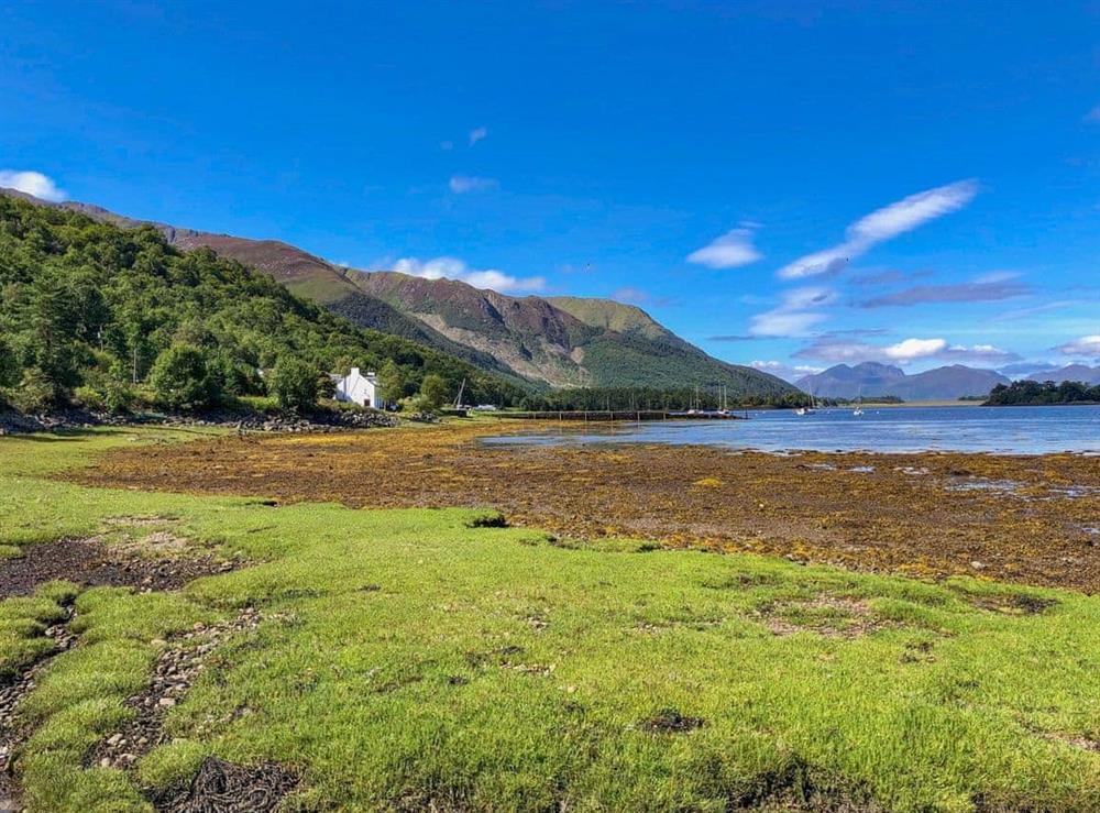 Loch Leven - cottage is on the left at Glencoe Haven in Ballachulish, near Glencoe, Argyll