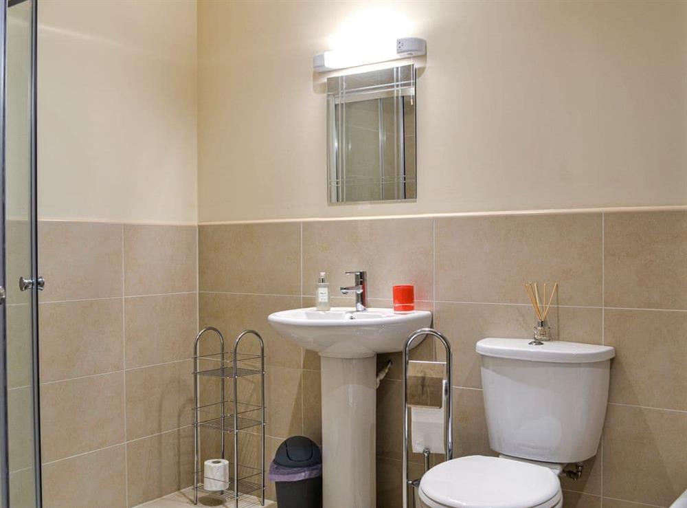 Shower room at Glengoulandie Lodge in Glengoulandie, near Aberfeldy, Perthshire