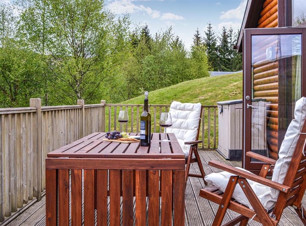 Sitting-out-area at Glengoulandie Lodge in Glengoulandie, near Aberfeldy, Perthshire