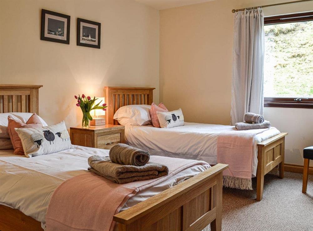 Twin bedroom at Glengoulandie Lodge in Glengoulandie, near Aberfeldy, Perthshire