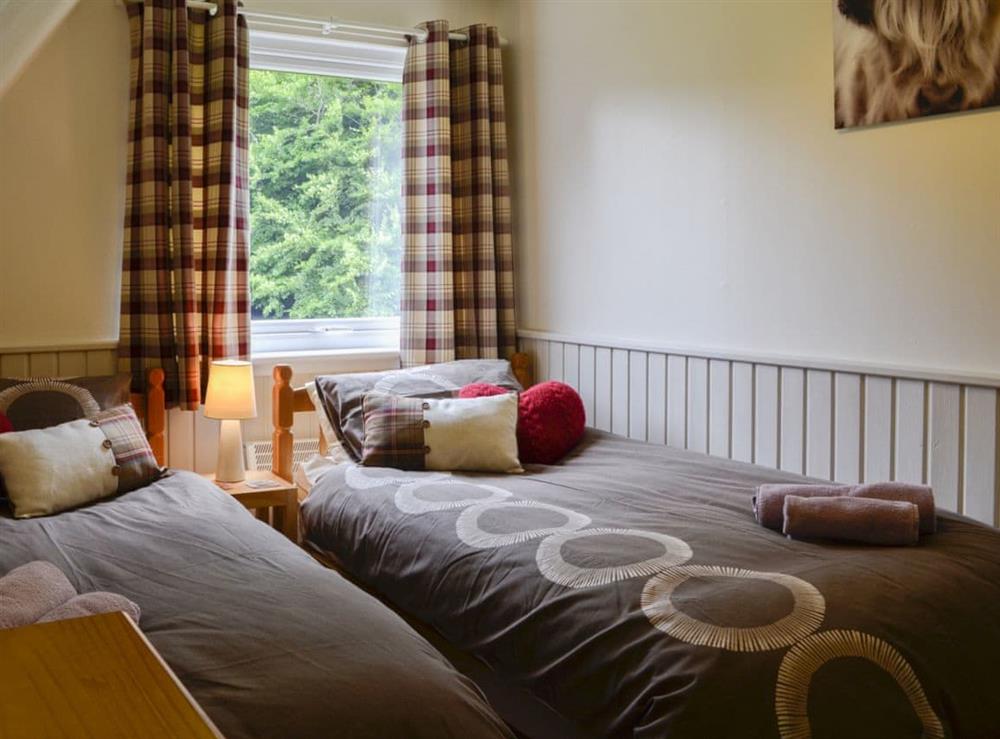 Comfortable twin bedded room at Glenlivet View in Glenlivet, near Dufftown, Highlands, Banffshire