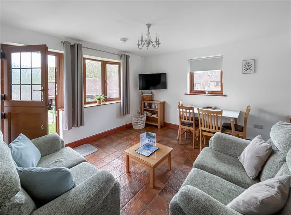 Open plan living space at Cottage 28, 