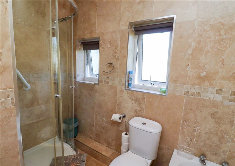 This is the bathroom at Godetia Cottage, Seahouses