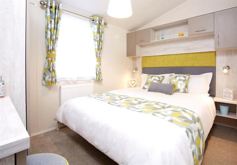 Double bedroom in the Amethyst at Golden Sands Holiday Park in Cresswell beach, Northumberland