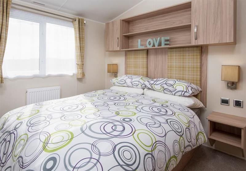 Double bedroom in the Rio Premier at Golden Sands Holiday Park in Cresswell beach, Northumberland