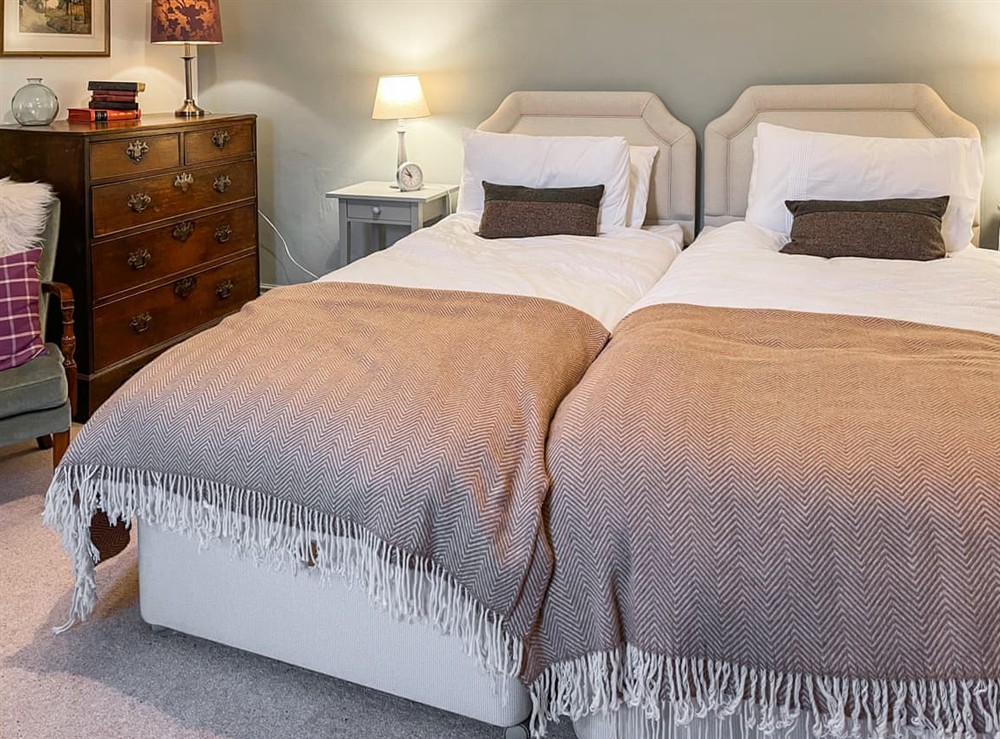 Twin bedroom at Goodlands Farmhouse in Claxton, North Yorkshire