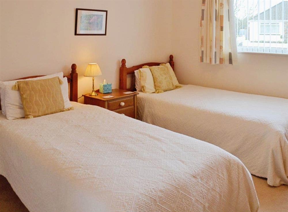 Twin bedroom at Goonlaze in Lanjeth, near St Austell, Cornwall