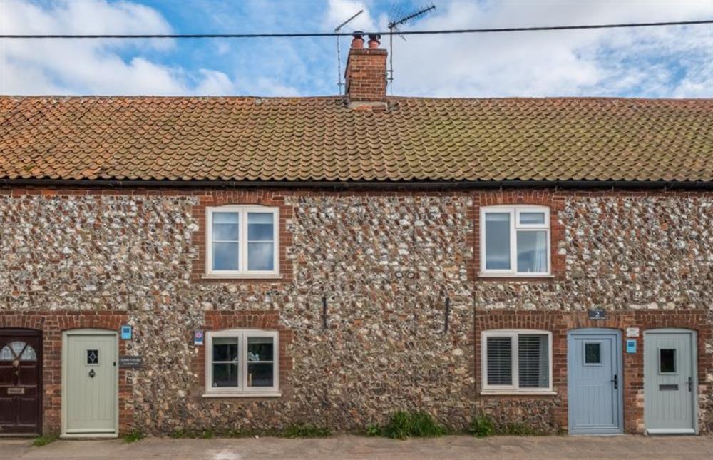 Goose Cottage with a sage green door  at Goose Cottage, Titchwell near Kings Lynn