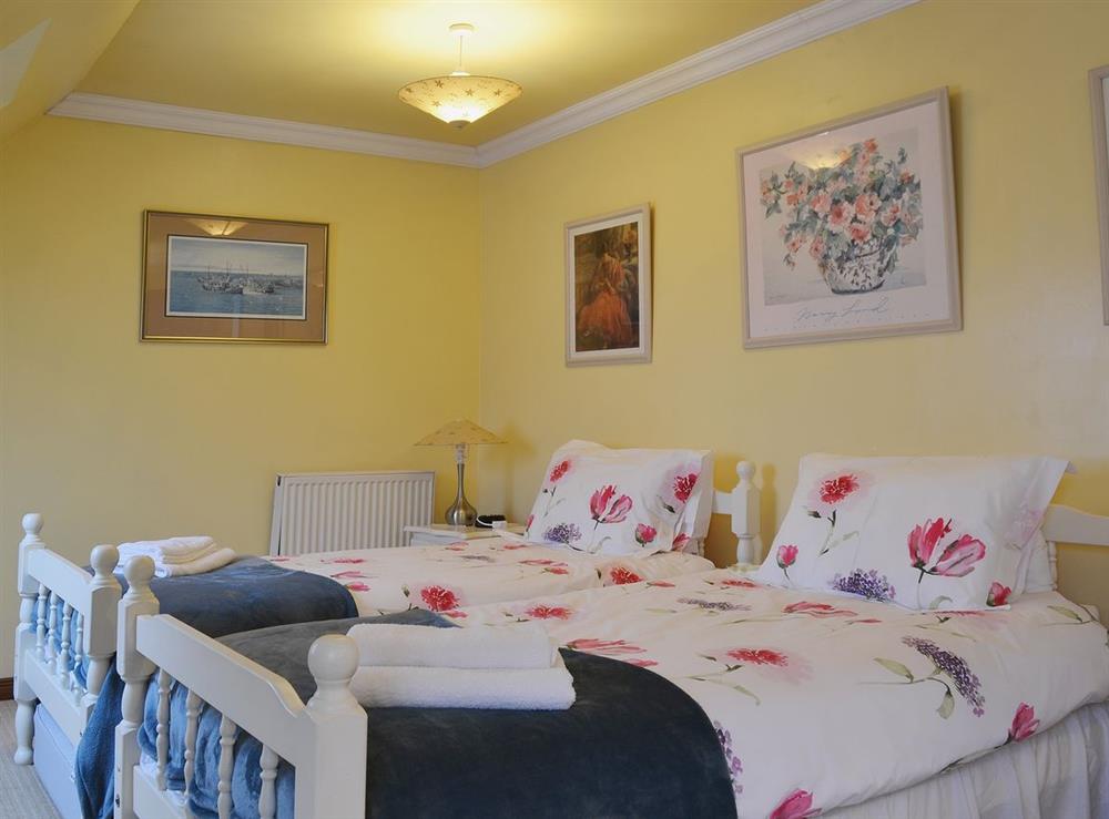 Twin bedroom at Gordons Hall Cottage in Carnbee, near Anstruther, Fife
