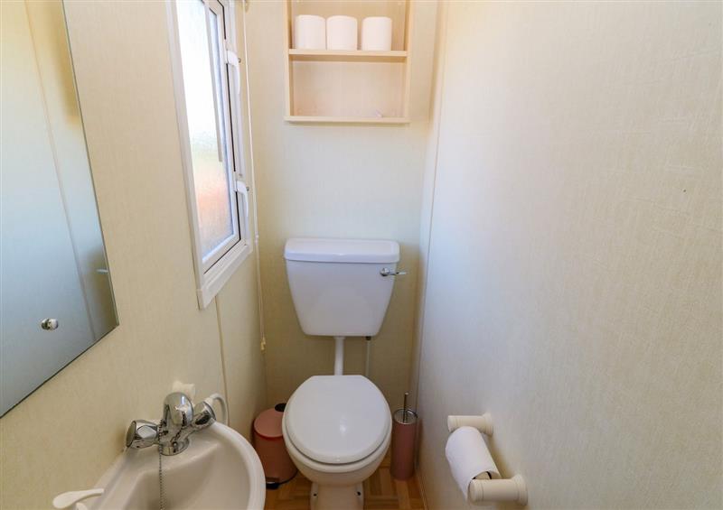 This is the bathroom at Gorphwysfa Caravan, Tregele near Cemaes Bay