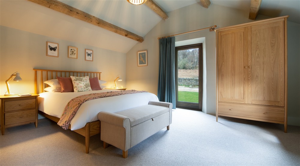 The first floor double bedroom at Gorsey Bank Barn in Hope Valley, Derbyshire