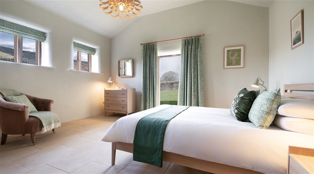 The ground floor double bedroom at Gorsey Bank Barn in Hope Valley, Derbyshire