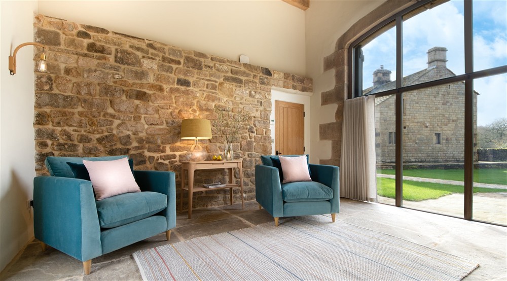 The sitting room at Gorsey Bank Barn in Hope Valley, Derbyshire