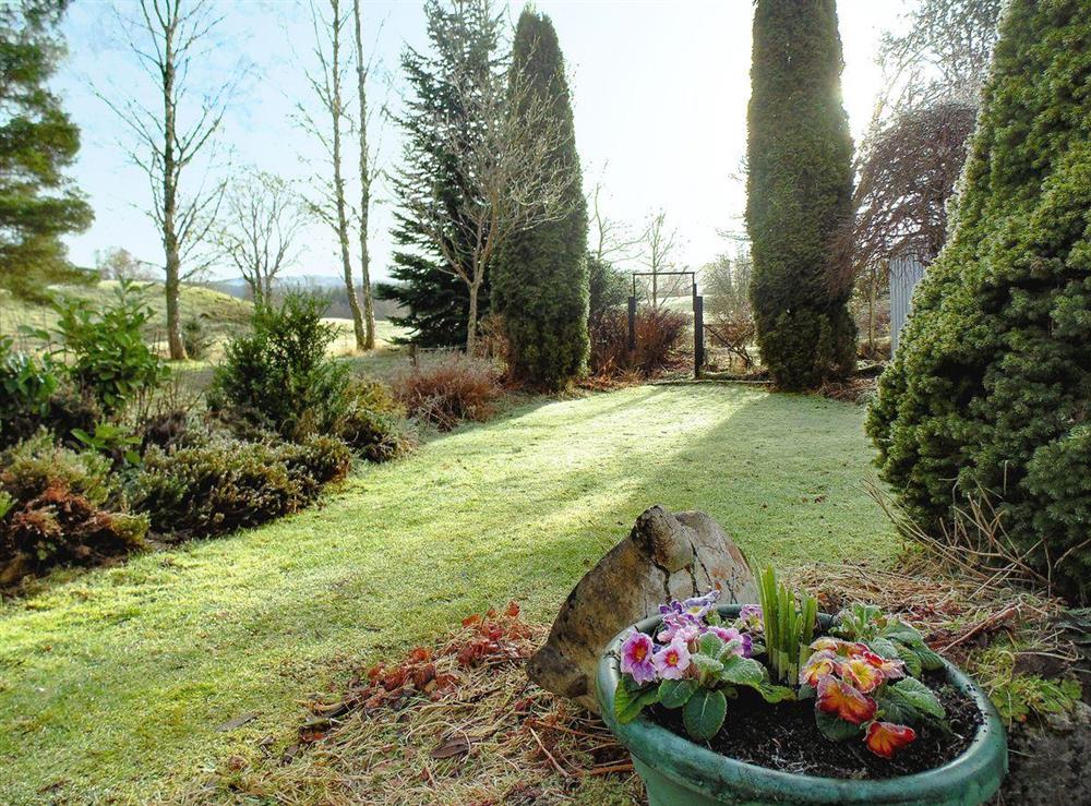 Back garden at Gracedieu in Killin, Perthshire