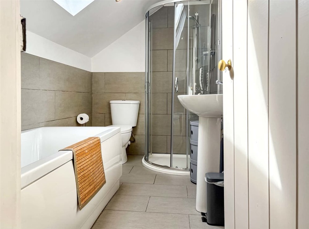 Bathroom at Grafog Farm Cottage in Groeslon Nr Caernarfon, Gwynedd