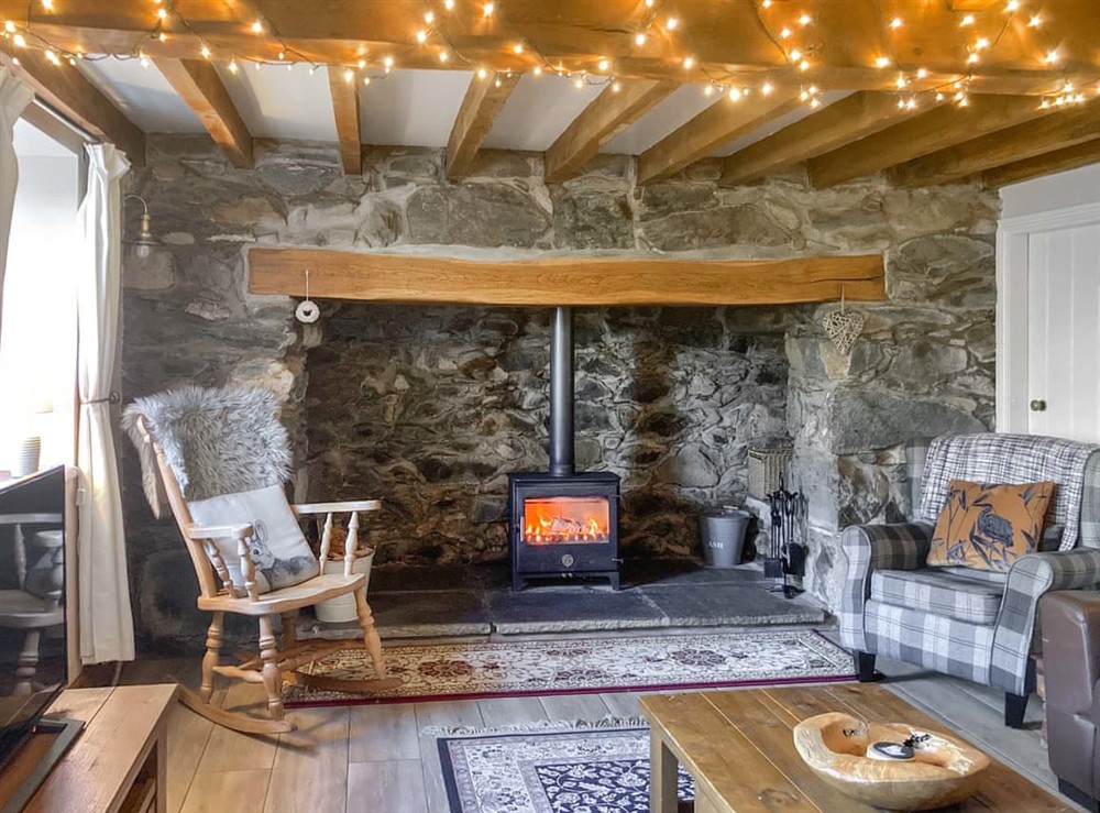 Living area at Grafog Farm Cottage in Groeslon Nr Caernarfon, Gwynedd