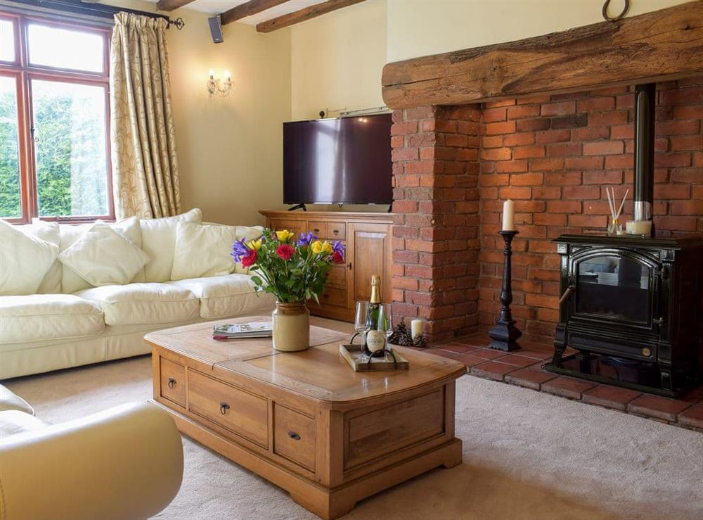 Living room at Grafton Farm in Noneley, near Shewsbury, Shropshire