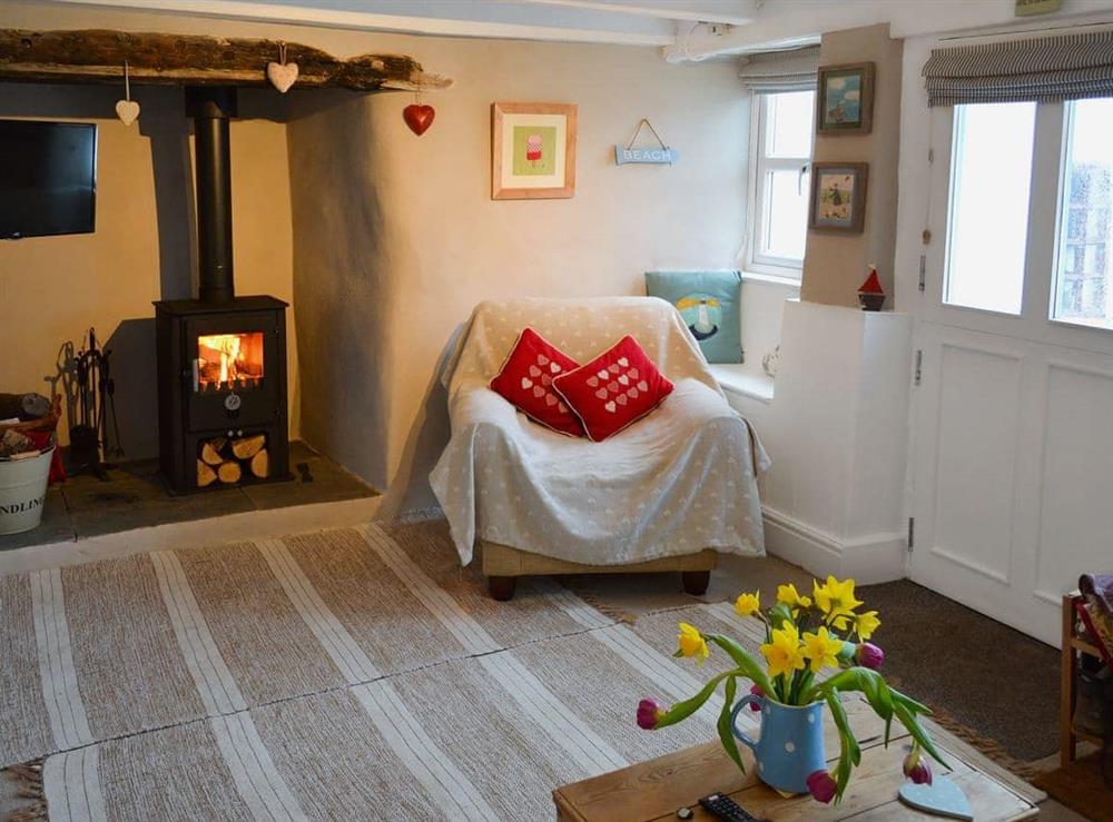 Living room at Grambla Cottage in Coverack, near Helston, Cornwall