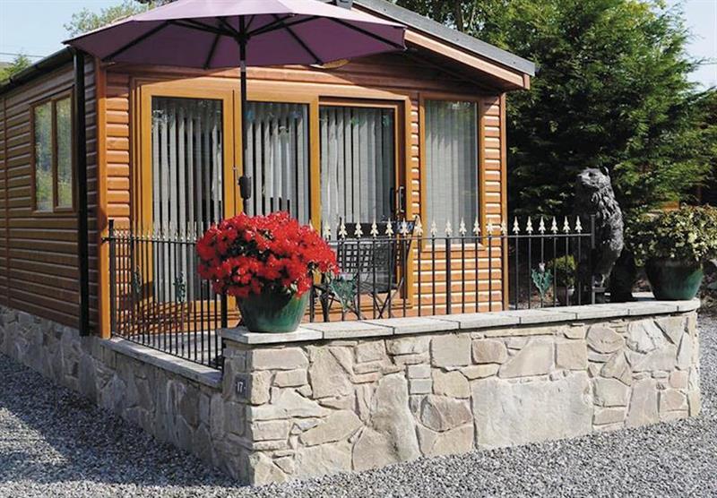 Outside Luxury Lodge at Grand Eagles Lodges in Nether Coul, Auchterarder
