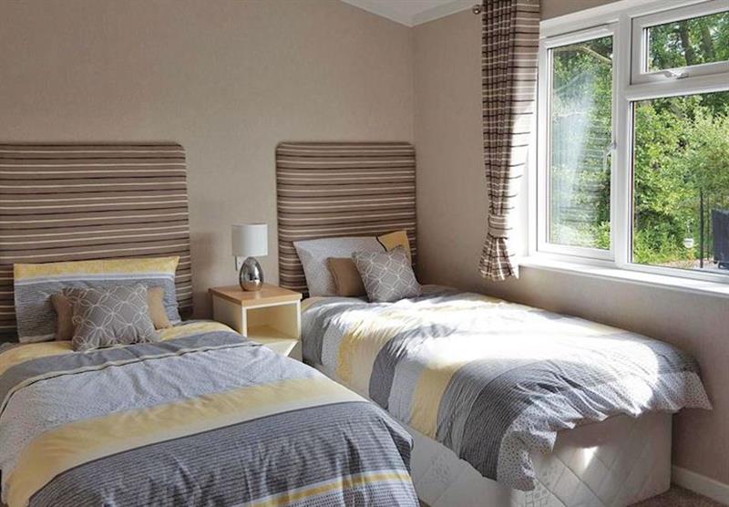 Twin bedroom in the Luxury Lodge Plus at Grand Eagles Lodges in Nether Coul, Auchterarder