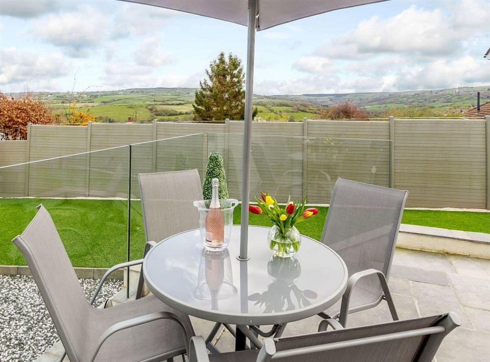 Outdoor eating area at Grande View in Whitby, North Yorkshire