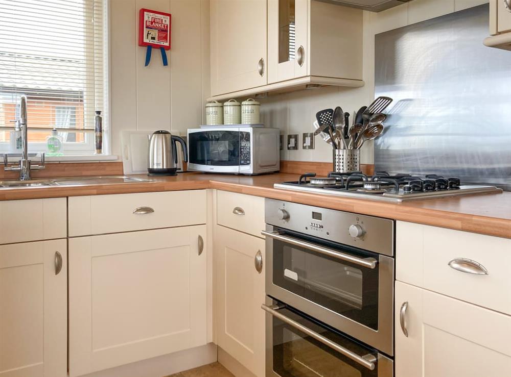 Kitchen area at Grandmas Stick House in Ilfracombe, Devon