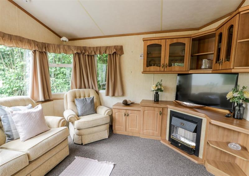 This is the living room at Grange Caravan, Llangollen