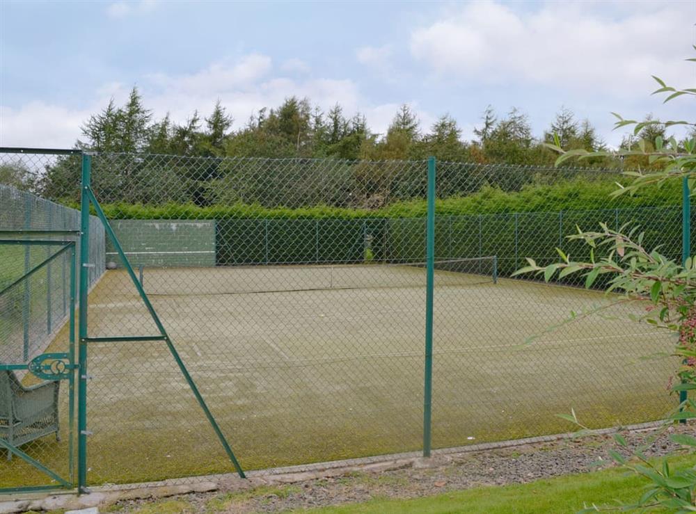 Tennis court at Grange Loft in Invergowrie, Dundee, Angus