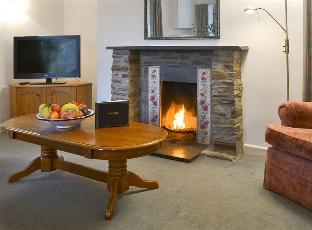 Comfy living area at Grannys Cottage in Lostwithiel, Cornwall