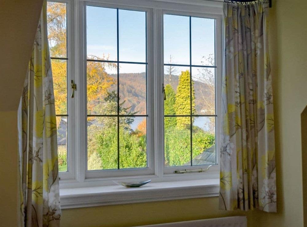Fantastic lake view from the bedroom at Granton Lodge in Bowness-on-Windermere, near Windermere, Cumbria