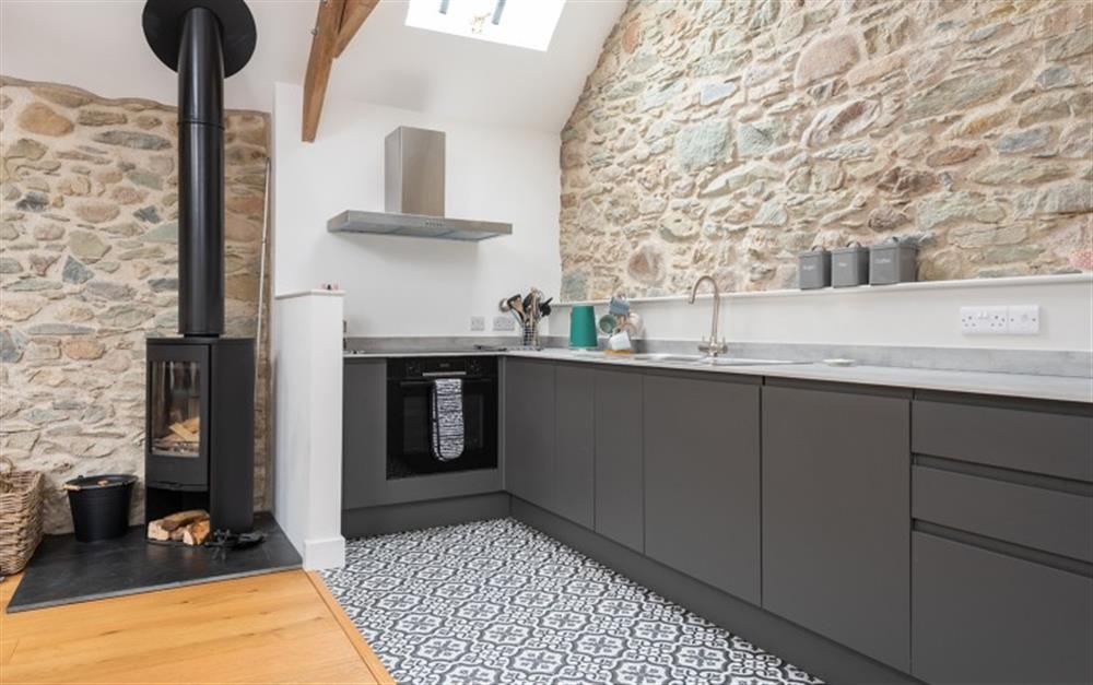 A closer look at the modern kitchen at Great Palstone Barn in South Brent