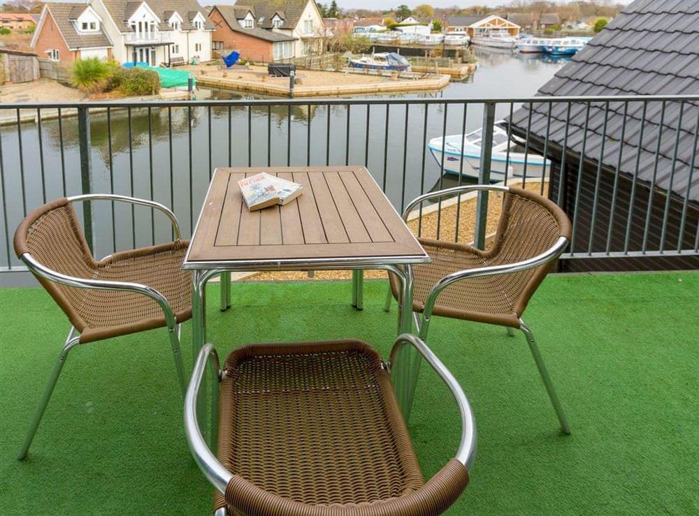 Spacious balcony at Grebe in Wroxham, Norfolk., Great Britain
