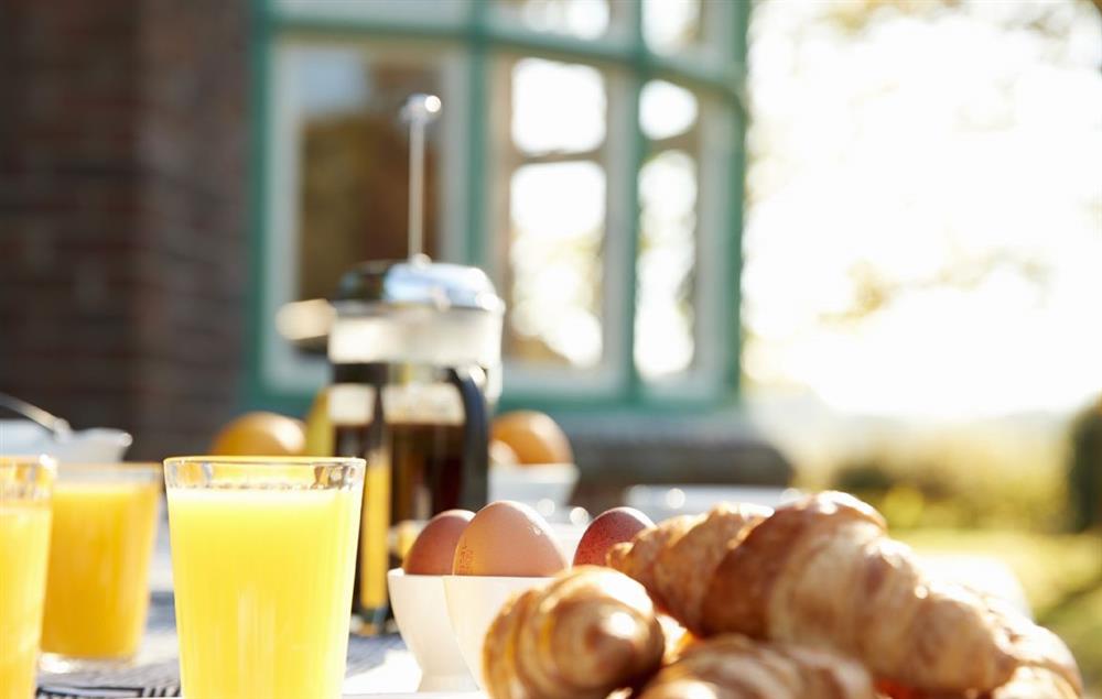 Enjoy a delicious breakfast outside al fresco! at Green Gables, Eardisley