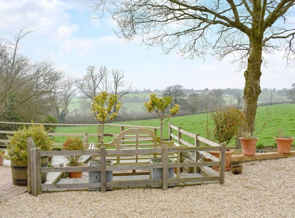 Delightful garden with countryside views at Green Oak Cottage in Sandley, near Gillingham, Dorset