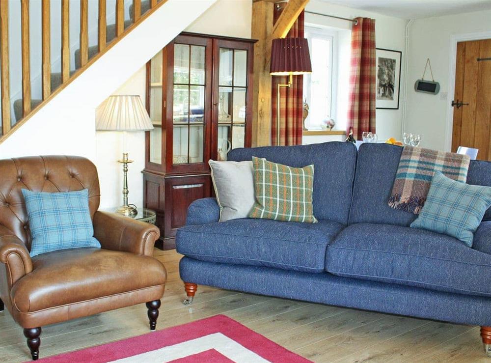 Well presented open plan living space at Green Oak Cottage in Sandley, near Gillingham, Dorset