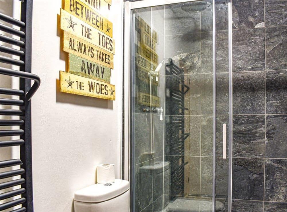 Downstairs shower room at Greenacres in Treburrick near Porthcothan Bay, Cornwall