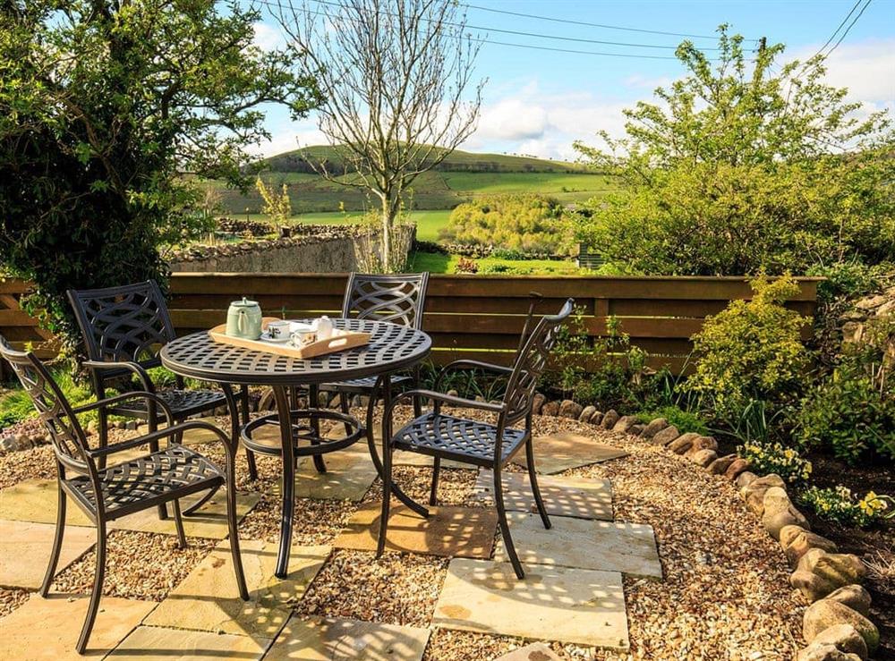 Patio area within garden at Greenah View in Uldale, near Wigton, Cumbria