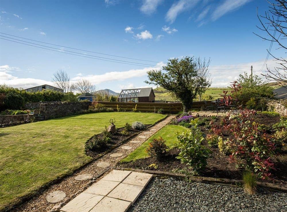 Well-maintained garden at Greenah View in Uldale, near Wigton, Cumbria