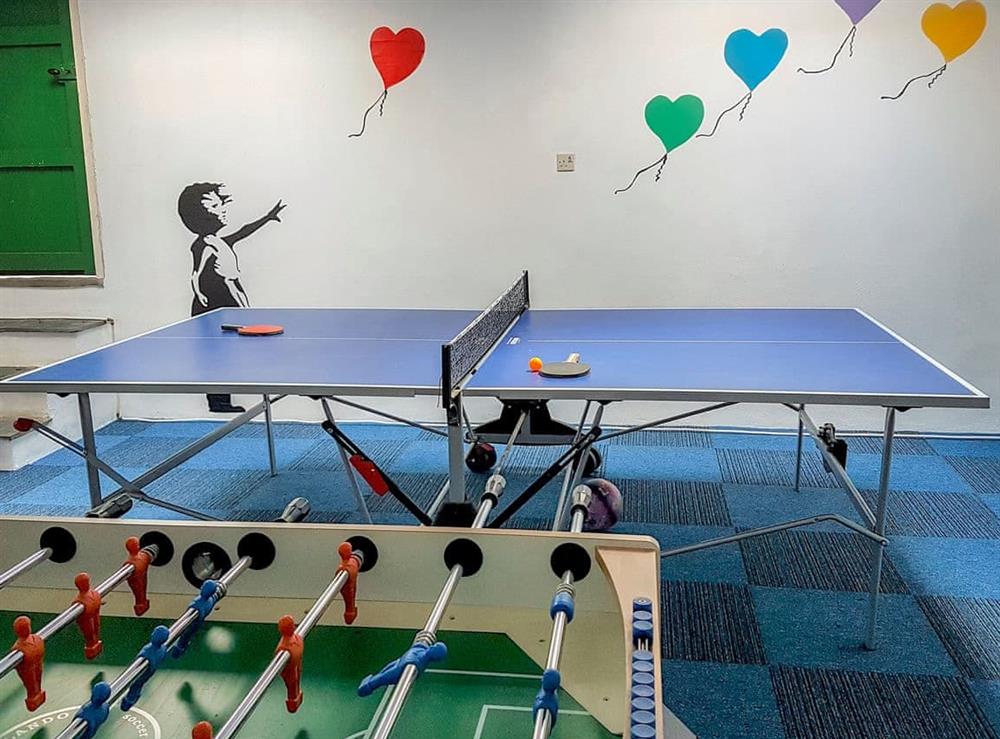 Garage with table tennis and table football